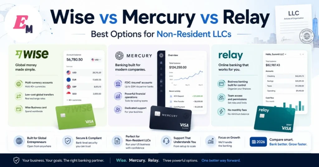 Wise vs Mercury vs Relay for Non-Resident LLCs